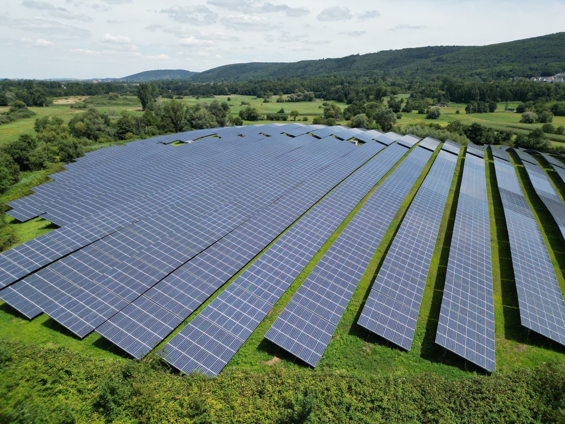 Aufnahme einer Freiflächenphotovoltaik-Anlage